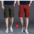 Shorts Men's Summer Pirate Shorts Men's Loose Cargo Middle Pants Korean Style Trendy Casual Knee Pants Beach Pants Pure Cotton. 