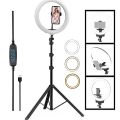 12 Inch LED Ring Light with Adjustable Stand & Phone Holder for Live Streaming, Video Recording, Photography, and Makeup Tutorials.
