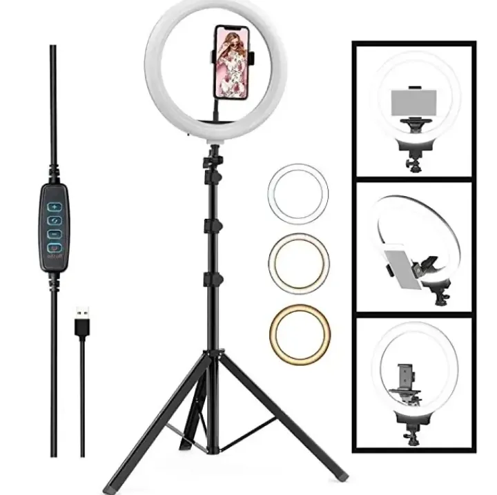 12%20Inch%20LED%20Ring%20Light%20with%20Adjustable%20Stand%20&%20Phone%20Holder%20for%20Live%20Streaming,%20Video%20Recording,%20Photography,%20and%20Makeup%20Tutorials%20-%20Image%202
