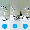 Lighted Desk Magnifying Glass Lamp with Light on Stand Led Portable Pocket Magnifier Visor Folding 3X for Reading, Hobby. 
