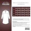 EFG LUXURY PANJABI (Snowy) Embroidery Collar Placket 100% Cotton Fabric. 