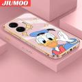 JIUMOO For vivo T1 5G T1 Pro Iqoo Z6 Pro S15e 5G Case Cartoon Cute Donald Duck New Design Phone Case Side Pattern Luxury Plating Silicone Casing Full Cover Camera Shockproof Protection Cases.