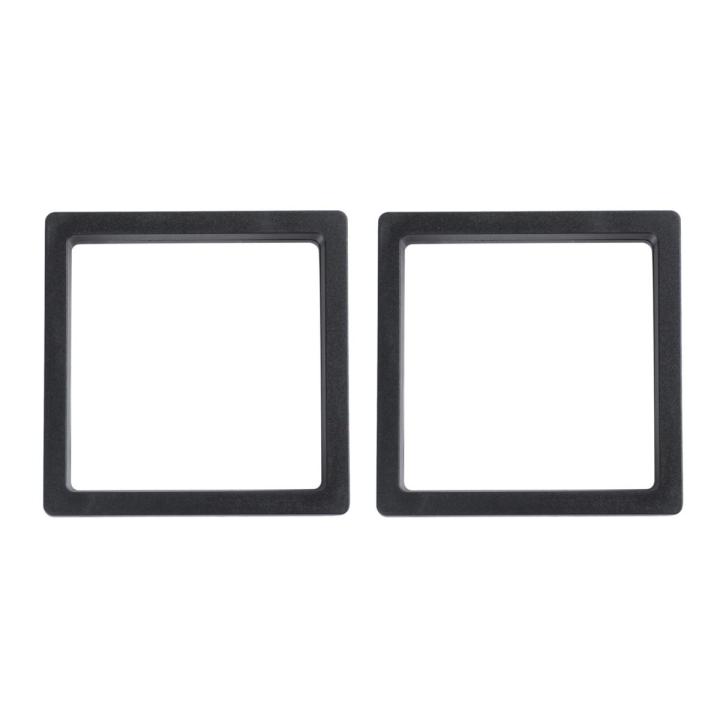 2X Square 3D Albums Floating Frame Holder Coin Box Jewelry Display Show Case, 9X9cm (With Base)