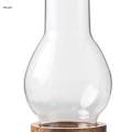 Candle Holder Lantern Lampshade Glass Lamp Shade with Wood Base for Garden.