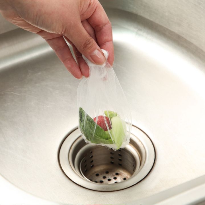 100Pcs/Set Elastic Dense Texture Sink Filter Mesh Polyester Practical Anti-bloking Sink Strainer Mesh for Home