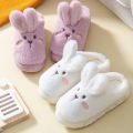 House Slippers Winter Cotton Slippers Home Warm Indoor Cute White Bunny Slippers Soft Warm Woman Fluffy Furry Soft Sole Shoes. 