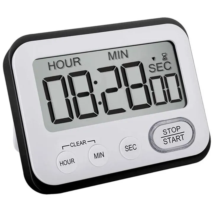 Digital Kitchen Countdown Timer: Teachers Classroom Counter Large LCD Loud Magnetic Clip Kids Simple Clock Mini Small Stopwatch Big Beeper Minute Hour Seconds Cooking Giant