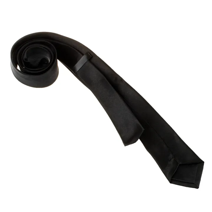 Unisex%20Casual%20Necktie%20Skinny%20Slim%20Narrow%20Neck%20Tie%20-%20Black%20-%20Image%203