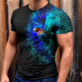 Fashion eagle pattern T shirt for men vintage trend skull Harajuku streetwear casual o-neck short sleeve summer loose T-shirts. 