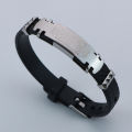 Yiwu small commodities street stall hand jewelry PVC stainless steel boys' bracelet trend hip-hop titanium steel couple bracelet.