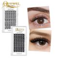 Quewel Lashes Clusters 72 Pcs DIY Eyelash Extensions Kit Bond and Seal Waterproof Long Lashting Segmented False Lash Glue Set. 