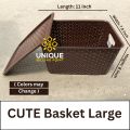 Plastic Storage Basket, CUTE Basket Large with Lid, Cute Multipurpose Basket. 