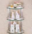 3 Layer Aluminum Bathroom Corner Shelves / 3 layer bathroom glass corner shelves. 