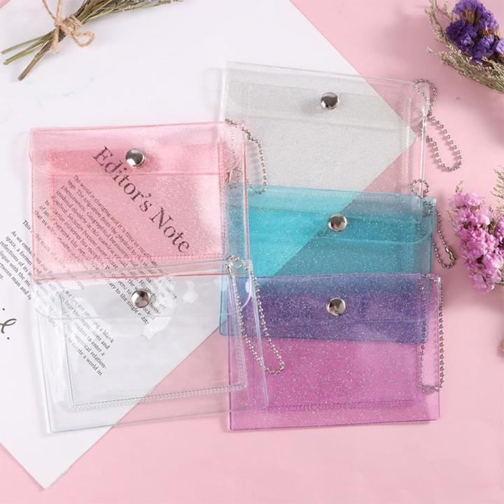 1Pc Women's Credit Card Holder Wallet Transparent Waterproof PVC ID Card Wallet