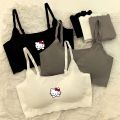 Sanrio Sports Bra Hello Kittys Kuromi Kawaii Anime Print Sports Underwear Simple Comfortable Brassiere Bra Panties Set Girl Gift. 