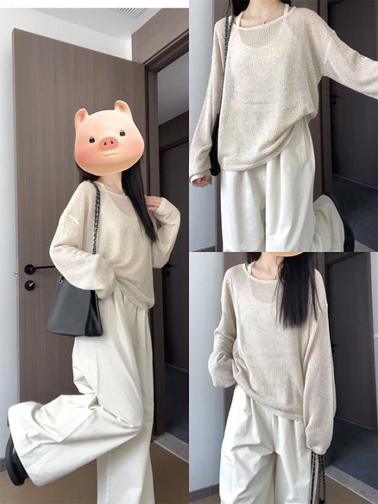 Idle%20Style%20Korean%20Style%20Small%20Knitted%20Blouse%20Suit%20Women's%20Summer%20Bra%20Top%20Design%20Sense%20Hollow%20out%20Coat%20Top%20-%20Image%209
