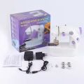 Mini Portable Electric Sewing Machine, Desktop Household Appliance, Night Light, Straight Line Hand Table, Two-Thread Kit. 