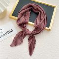 Square Scarf Silk Pleated Neck Scarves Headscarf Small Scarves Solid Color Crinkled Hair Scarf Satin Neckerchief 70cm Soft Decor.