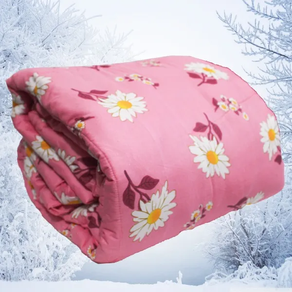 1%20PC%20King%20Comforter%20For%20winter%20Size%20Inside%20Fiber%20NEW%20Pink%20Flower%20Print%20-%20Image%202