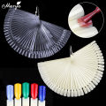 Monja Nail Art Fan Shaped Gel Polish Coloring Showing Shelf Foldable Card Board Set Image Practice Trainning Display Palette. 