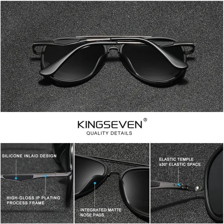 KINGSEVEN%202022%20Brand%20Classic%20Pilot%20Polarized%20Sunglasses%20Men's%20Driving%20Male%20Sun%20Glasses%20Eyewear%20UV%20Blocking%20Oculos%20N7936%20-%20Image%203