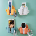 1 Pcs Wall Mounted Organizer Storage Box Remote Control Mounted Plug Stand Holder Phone Multifunction Wall Mobile Charging Holder. 