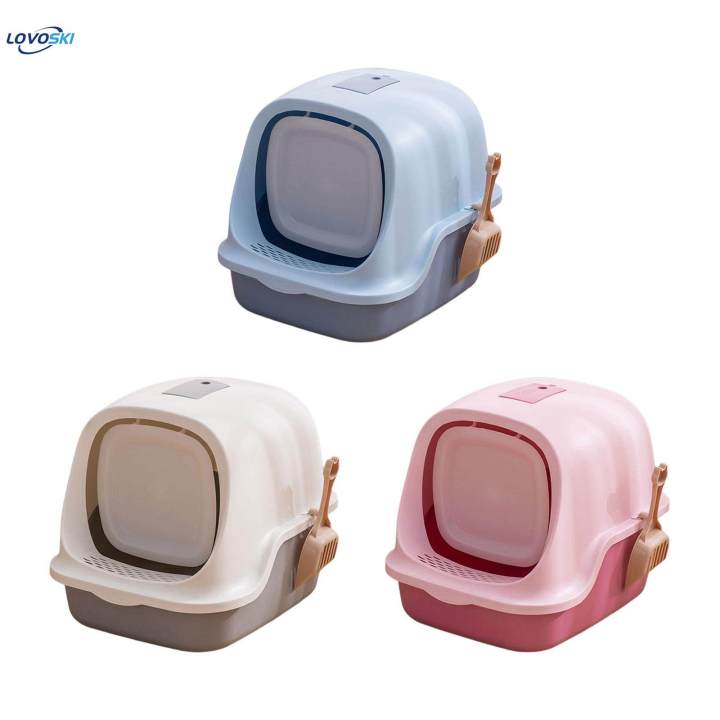 Enclosed%20Cat%20Litter%20Box%20Covered%20Hooded%20Front%20Entry%20Fully%20Enclosed%20Litter%20Pan%20Blue%20-%20Image%209