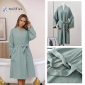 Women’s Muslin Cotton Bathrobe – Long Sleeve, Lightweight Waist-Tie Robe, Soft & Breathable, Perfect for Home, Spa & Beach Wear.