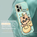 Hontinga for Samsung A52S 5G Back Cover Luxury 6D Plating Cartoon Get Rich Side Pattern Caese Soft Silicone Square Phone Cases.