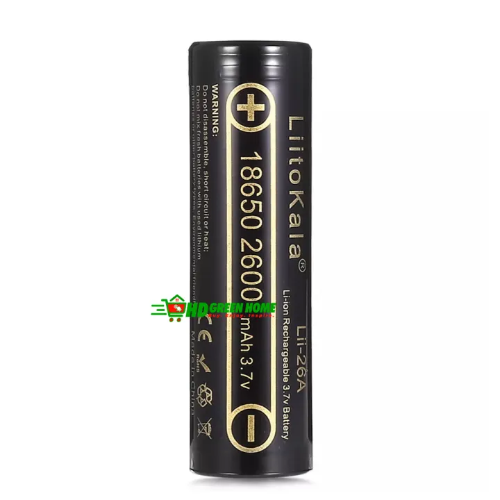 LiitoKala%20Flat%20Top%20Lii-26A%2018650%202600mAh%203.7V%20Li-ion%20Rechargeable%20Battery%20Lithium%20ion%20Battery%20-%20Image%203