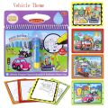 Water Drawing Book & Magic Pen Kids Reusable Painting Book Toddler Coloring Toy. 
