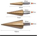 Harden 3 Pcs Step Drill Bit Set (4-12mm, 4-20mm, 4-32mm) 614143. 