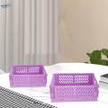2x Folding Storage Basket Storage Crate with Handle for Bedroom Desk Green.