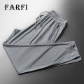 Farfi Summer Sweatpants Solid Color Plus Size Mesh Men Sweatpants.