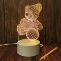 Factory spot 3d night light plug-in usb touch remote control acrylic small table lamp corporate event gifts wholesale. 