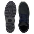 Woodland Solid Nubuck Leather High-Top Flat Boots - 2660117 DNAVY. 