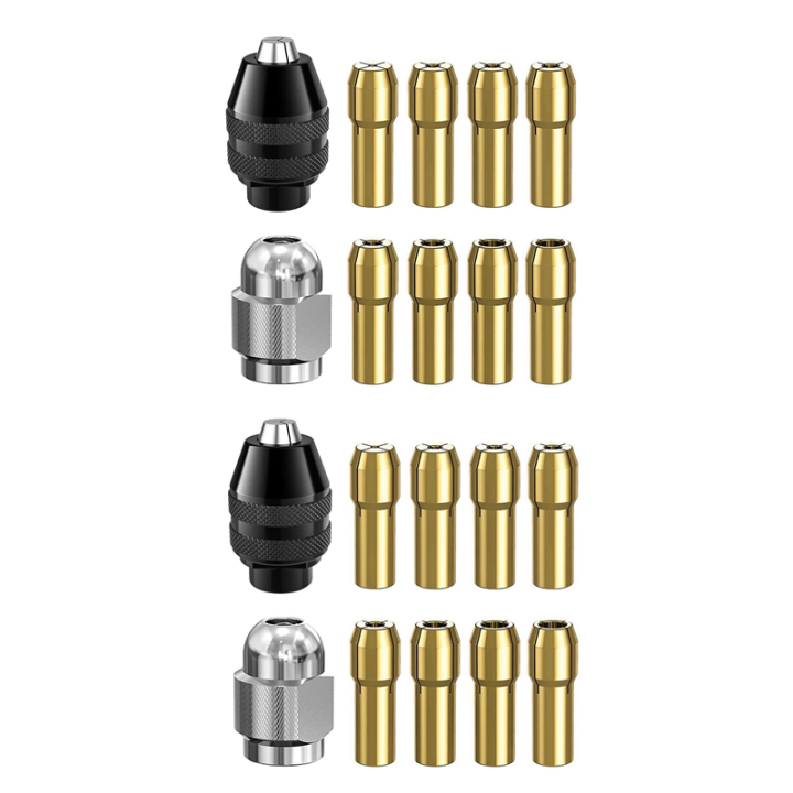 2X Drill Chuck Collet Set for ,1/32Inch to 1/8Inch Replacement 4486 Keyless Bit with Rotary Drill Nut Set