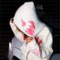 Y2K Harajuku Retro White Oversized Sweatshirt Loose Demon Spider Web Zip Up Hoodie Gothic Grunge Long Sleeved Hooded Jacket Tops.
