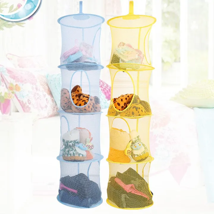 Brand%20New%20Mesh%20Hanging%20Storage%20Organizer%204%20Compartments%20Folding%20Toy%20Clothing%20Bag%20Clothes%20Dryer%20Net%20Basket%20Hanging%20Organizer%20-%20Image%204