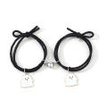Candy Color Lovers Bracelets 2PCS/set Rope Chains Heart Charm Bracelets love magnet Ghost Charm Bangles for Anniversary Gifts Relationship Jewelry Casual Wear Valentine's Day Friends Accessory.