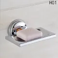 ABS Strong Suction Soap Dish Holder Tray Bathroom Shower Chrome Accessory. 