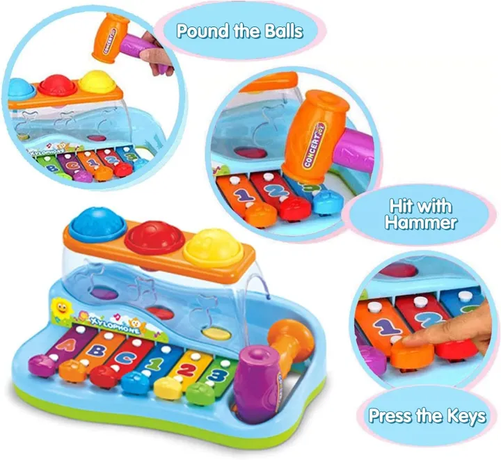 HOLA%20Three%20color%20ball%20wisdom%20Xylophone%20,Hammering%20Pounding%20Toys%20Educational%20Ball%20Pound%20and%20Tap%20Bench%20Toy%20Xylophone%20-%20Image%203