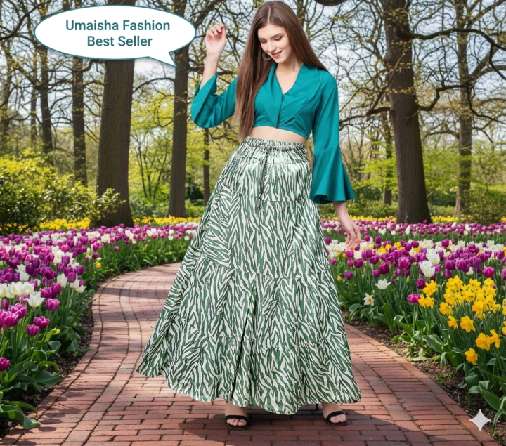 Traditional boho long floral skirt for woman