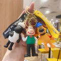 Kawaii Sheep Shaun Keychain Cartoon Figure Bitzer Naughty Pig Animation Action Toys Pvc Car Keyring Backpack Pendant Kids Gift. 