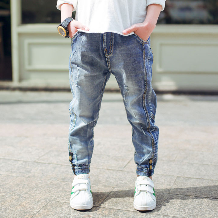 Kids Jeans Fashion Spring Autumn Boys Denim Pants Children Clothing 4 6 7 8 9 10 11 12 13 Years Baby Boy Casual Cowboy Trousers