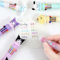 Sanrio Press Ten Color Ballpoint Pen Cartoon Kawaii Kuromi Multi-color Students Gel Pen Melody Sanrio Stationery Write Cute Pens. 
