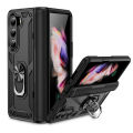 Applicable to New Samsung Z Fold 5 Sergeant Phone Case Folding Car Magnetic Suction Bracket Protective Case Drop-Resistant. 