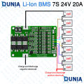 7S 24V 20A Li-ion BMS 18650 Protection Board with Balancing HXYP-TY-T20.