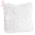 Cushion Cover Fluffy Widely Applied Square Shaped Decorative Plush Sofa Pillowcases for Couch. 