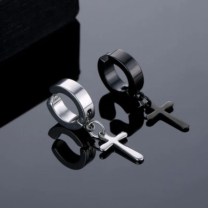 Black%20Stainless%20Steel%20Men's%20Earrings-%201%20Pair%20-%20Image%202